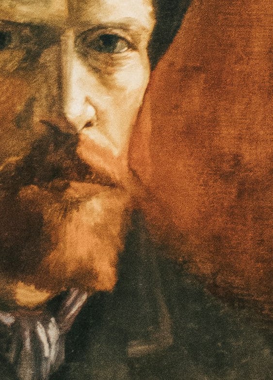 Close-up of a bearded man in a historical painting.